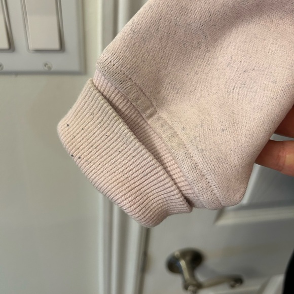 Lululemon Scuba Hoodie, blush pink with navy peacock feather pattern, size 2 - Picture 5 of 7